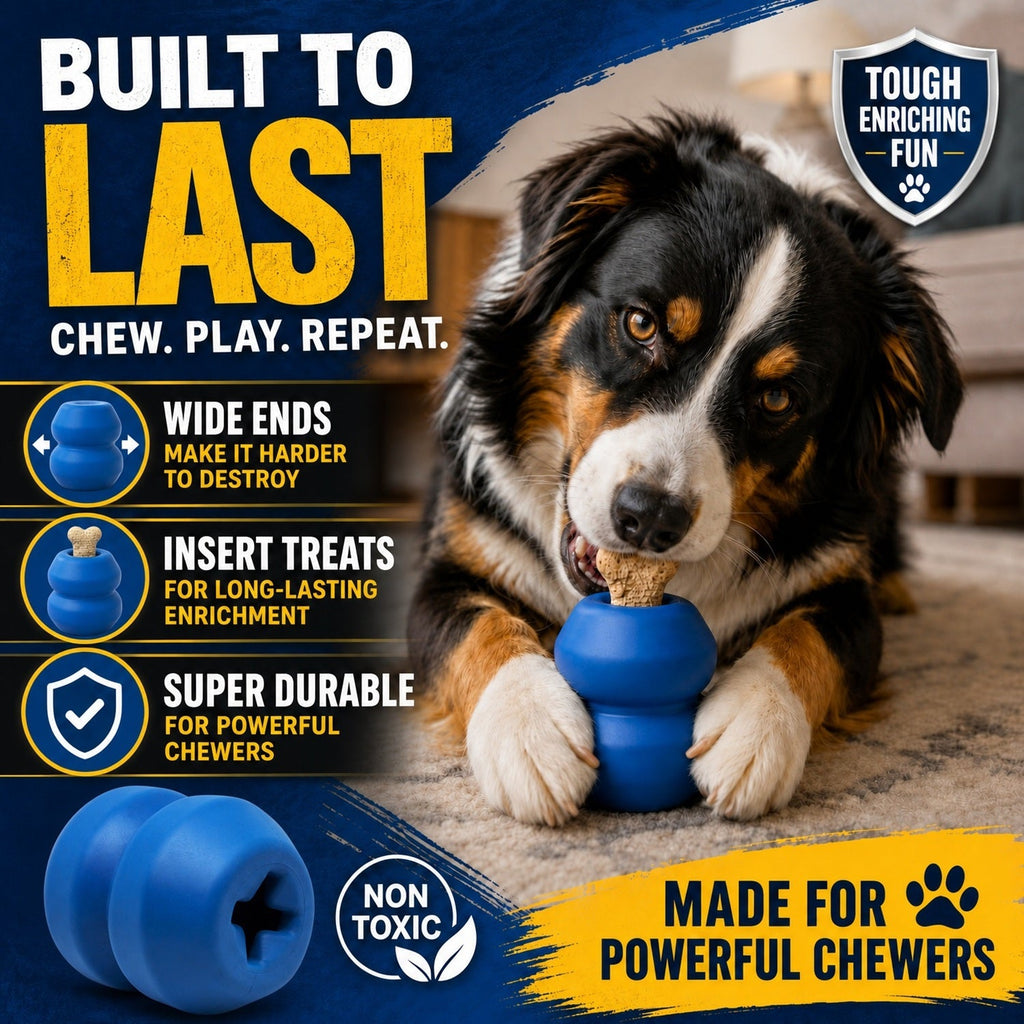 Double Trouble Dog Toy - Dual Chamber Treat Dispenser for Large Dogs | USA Made by SodaPup/True Dogs, LLC