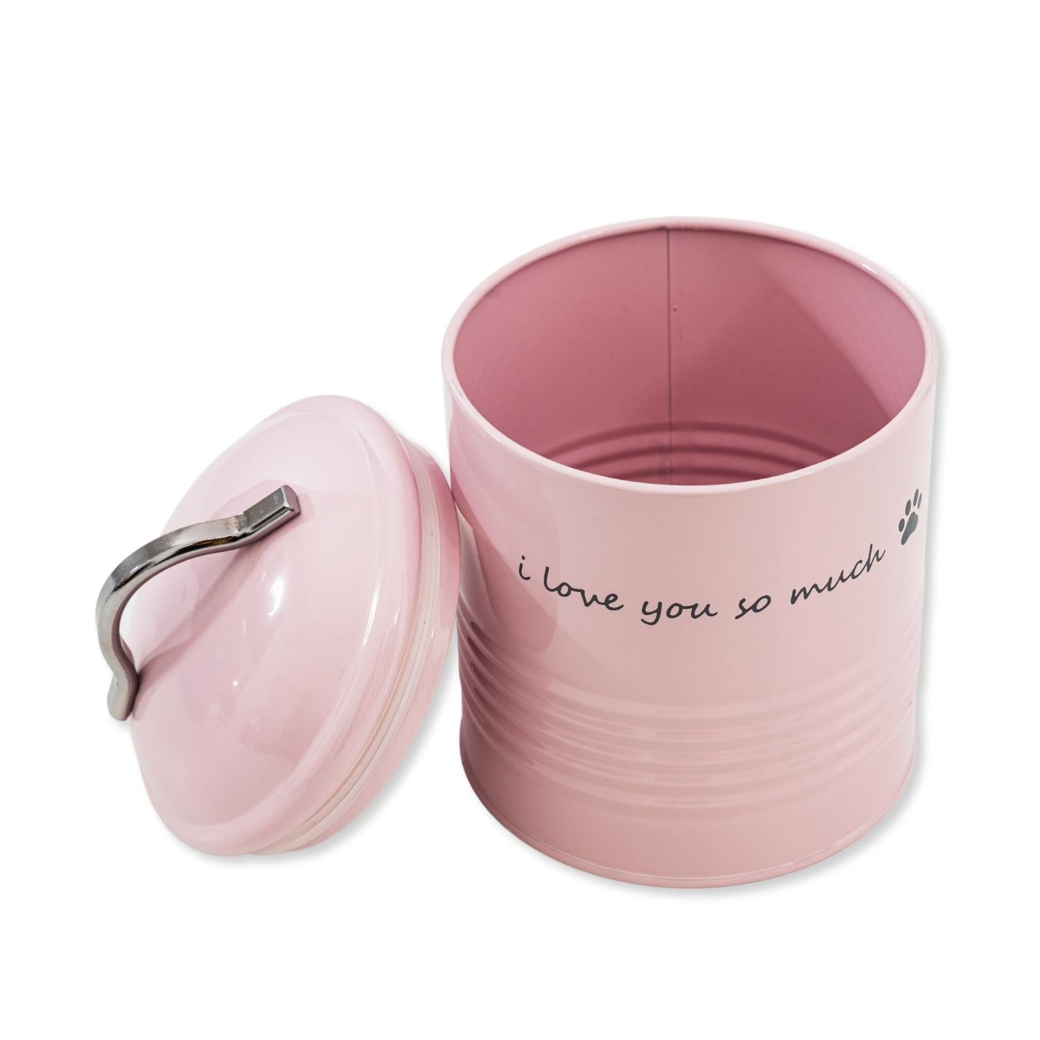 "I Love You So Much" Dog Treat Canister Gift Set – Pink & Blue