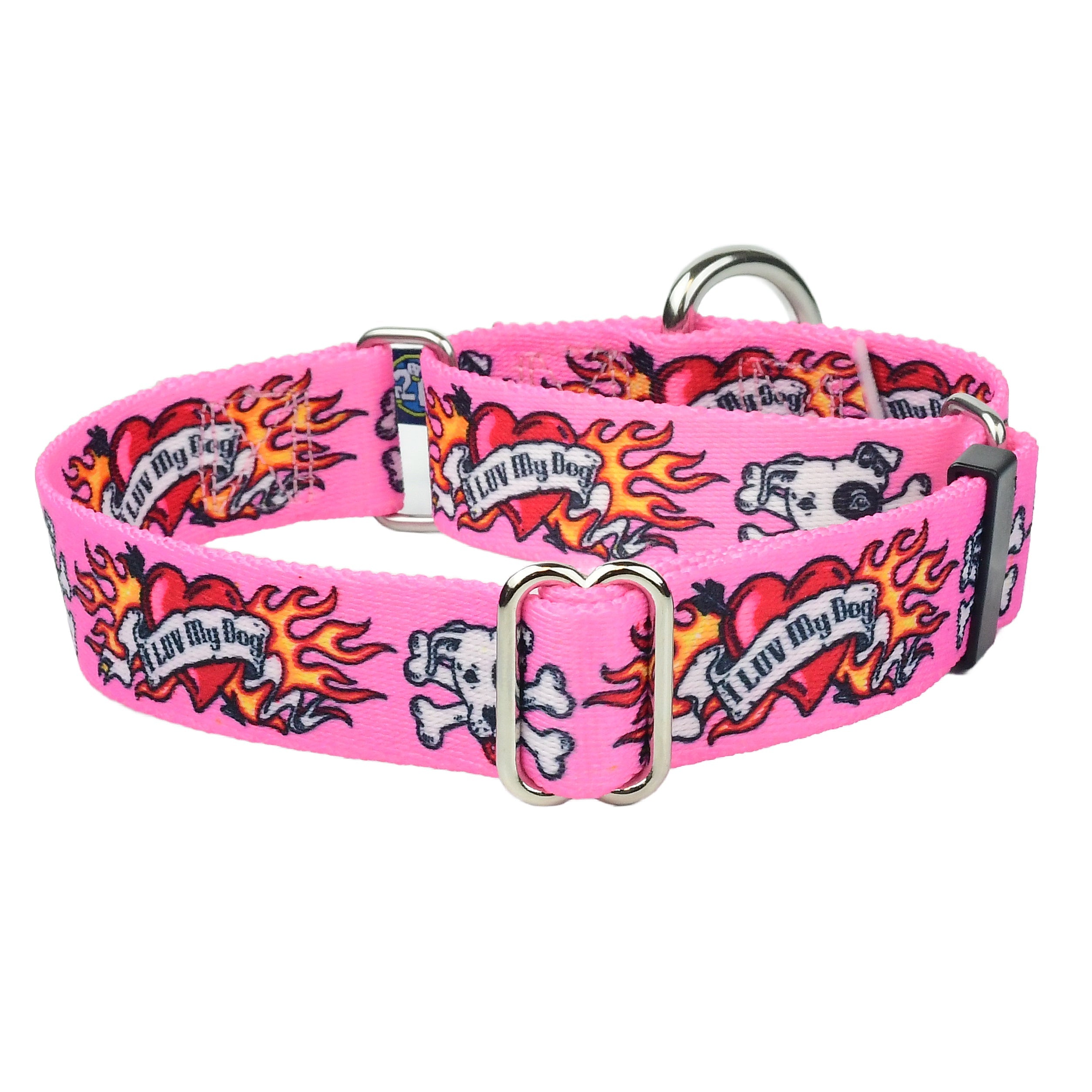 I Luv My Dog Martingale Dog Collar – EarthStyle (1" only) by 2 Hounds Design