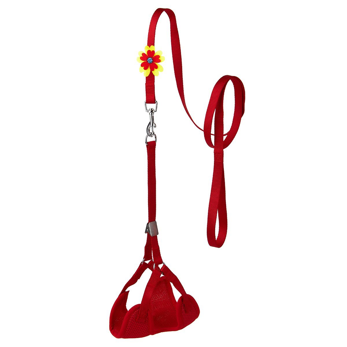 Mesh Step-In Nylon Dog Harness + Optional Flower Dog Leash by Dogline