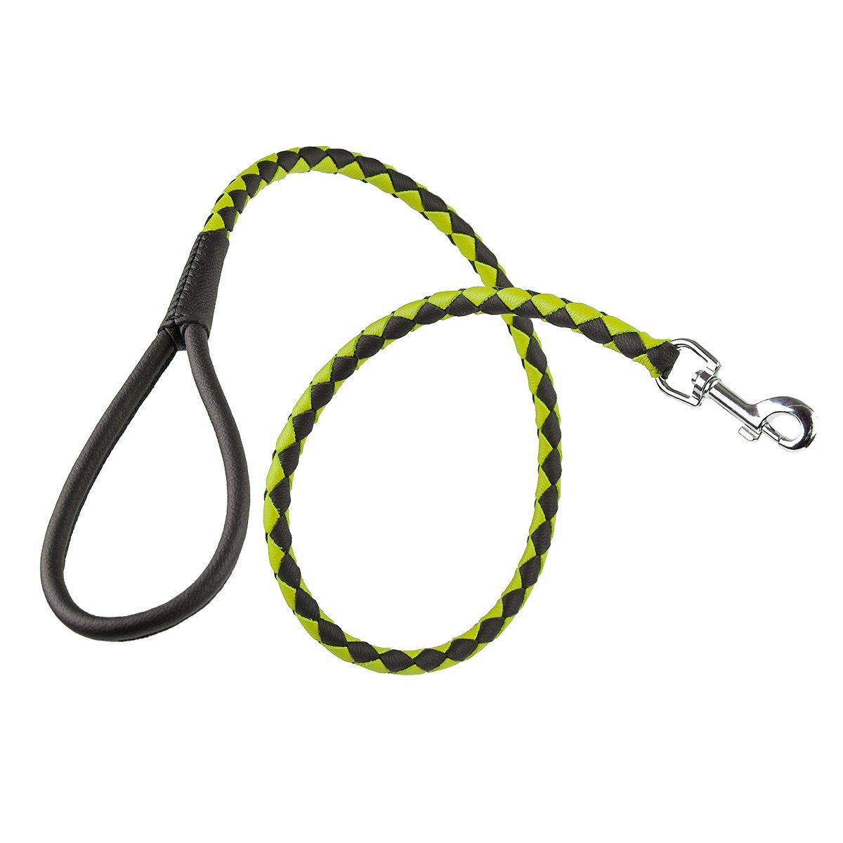 Soft Leather Dual-Color Braided Round Lead by Dogline