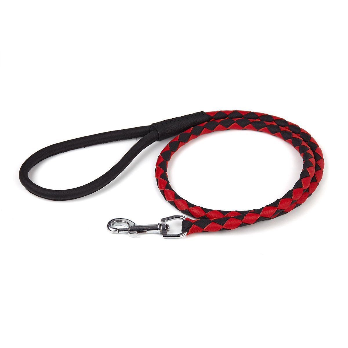 Soft Leather Dual-Color Braided Round Lead by Dogline