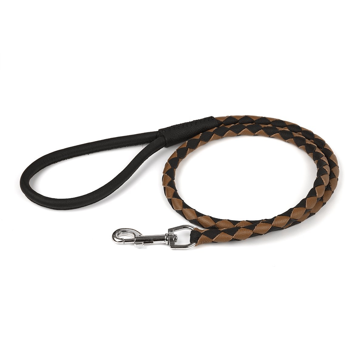 Soft Leather Dual-Color Braided Round Lead by Dogline