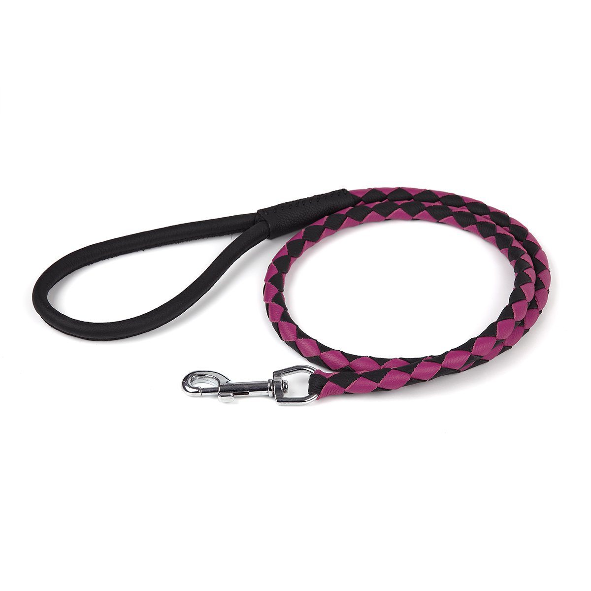 Soft Leather Dual-Color Braided Round Lead by Dogline