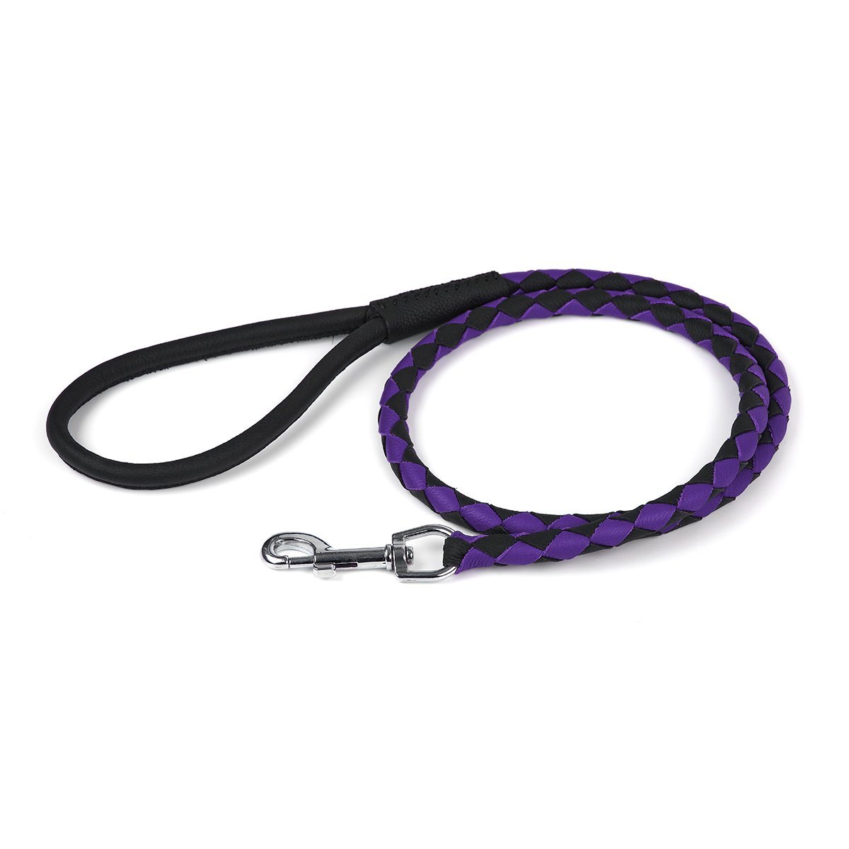 Soft Leather Dual-Color Braided Round Lead by Dogline
