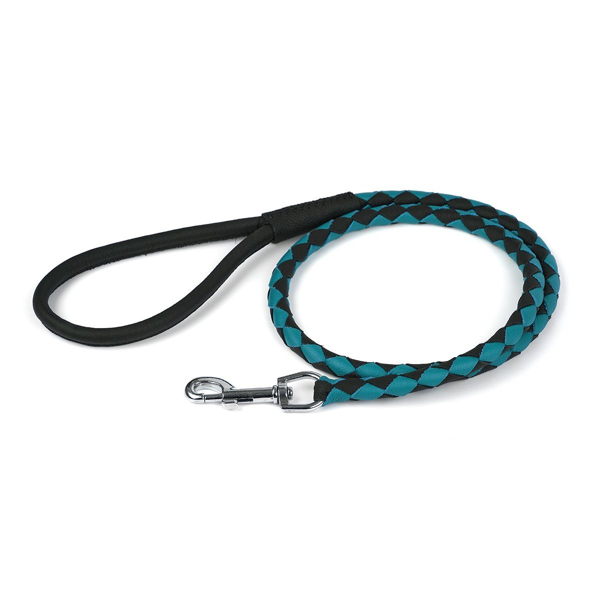 Soft Leather Dual-Color Braided Round Lead by Dogline