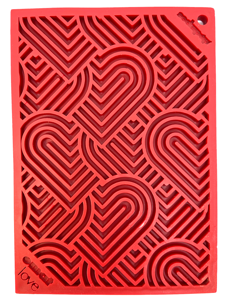 Love eMat - Enrichment Lick Mat for Dogs and Cats| Heart Design | SodaPup by SodaPup/True Dogs, LLC