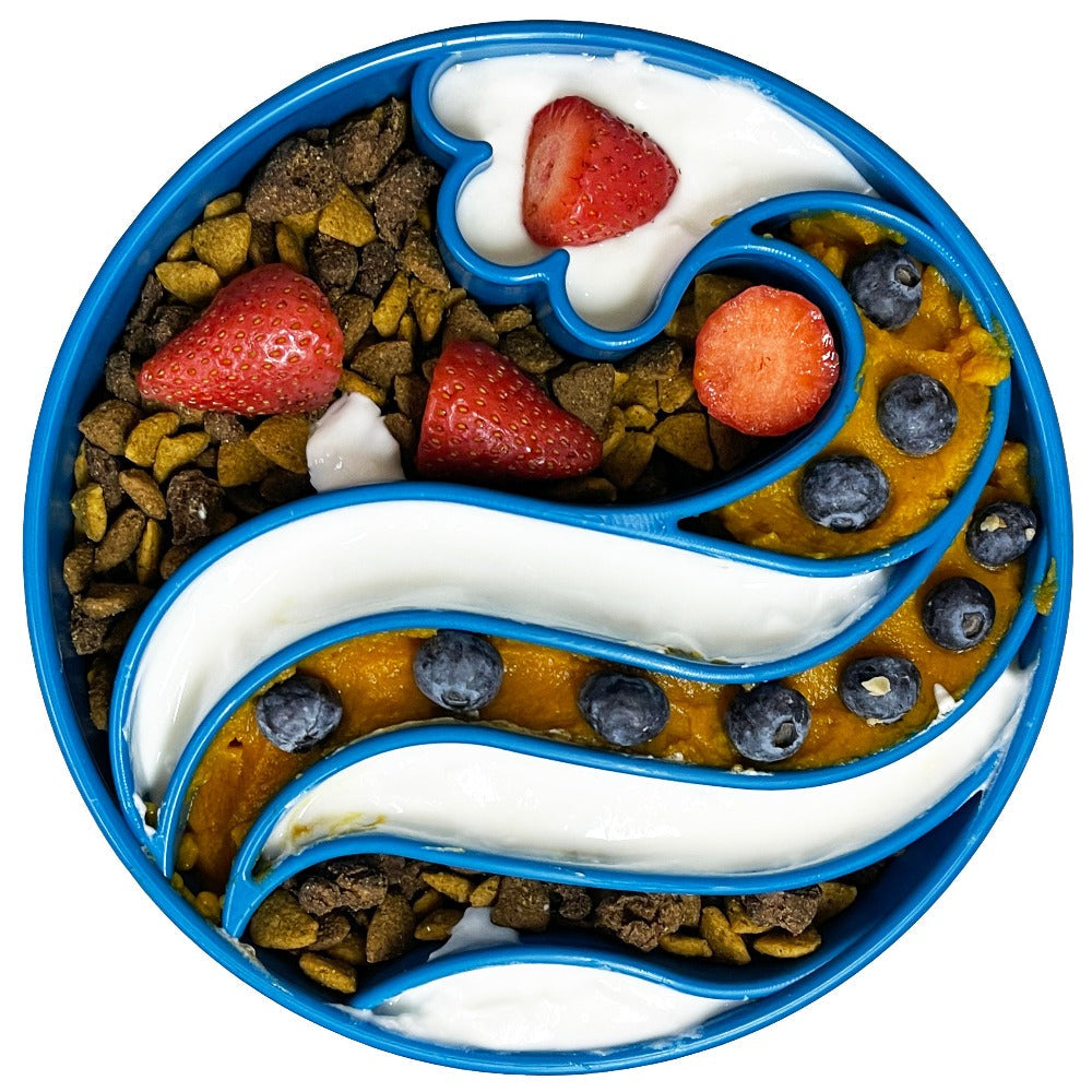 Wave eBowl Deep Slow Feeder Dog Bowl for Enrichment | Made in USA by SodaPup/True Dogs, LLC