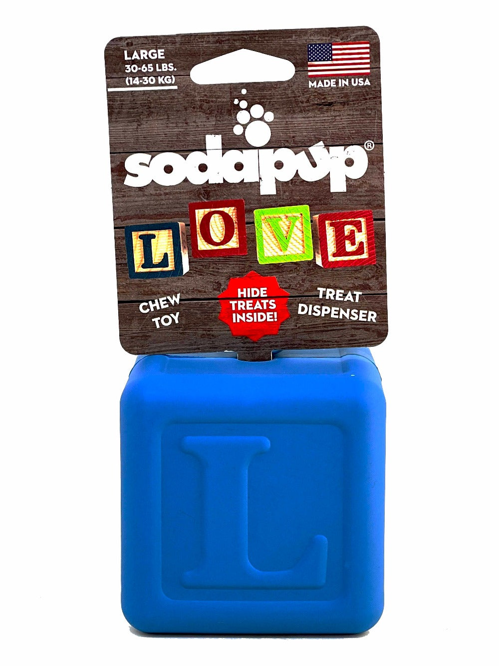 Love Cube eDispenser - Durable Rubber Chew Toy & Treat Dispenser | USA Made by SodaPup/True Dogs, LLC