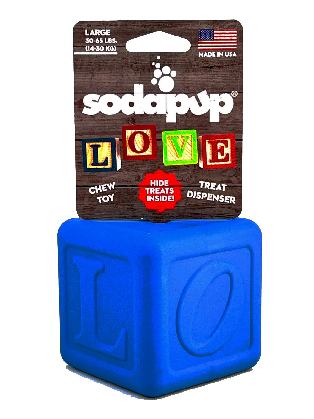 Love Cube eDispenser - Durable Rubber Chew Toy & Treat Dispenser | USA Made by SodaPup/True Dogs, LLC