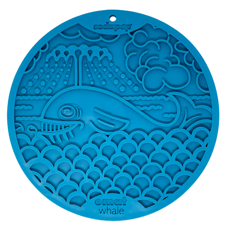 Whale eMat - Enrichment Lick Mat for Dogs and Cats - with Suction Cups | Whale Design | USA Made by SodaPup/True Dogs, LLC