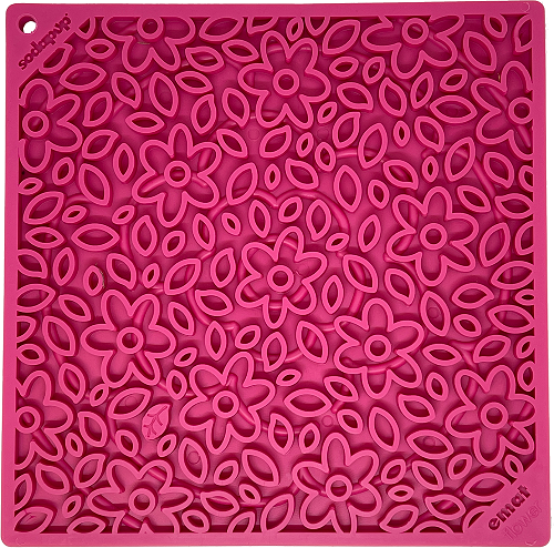 Flower Power emat - Enrichment Lick Mat for Dogs and Cats | Flower Design | USA Made by SodaPup/True Dogs, LLC