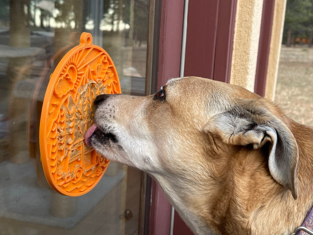 Camp eMat - Enrichment Lick Mat For Dogs and Cats - with Suction Cups | Retro Van Design | USA Made by SodaPup/True Dogs, LLC