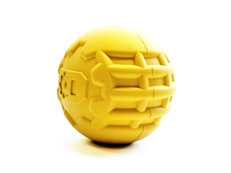 Industrial Dog Ball Rubber Chew Toy for Heavy Chewers | Yellow | USA Made | SodaPup by SodaPup/True Dogs, LLC
