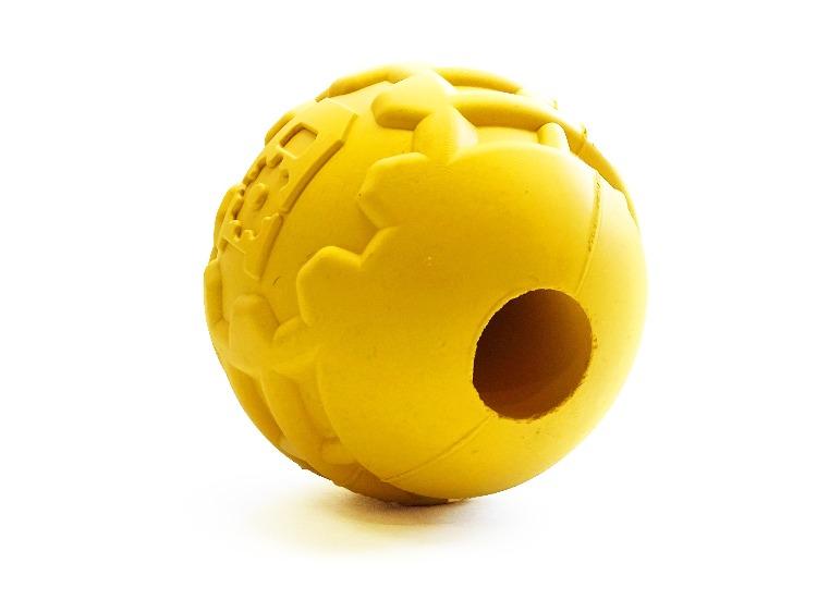 Industrial Dog Ball Rubber Chew Toy for Heavy Chewers | Yellow | USA Made | SodaPup by SodaPup/True Dogs, LLC