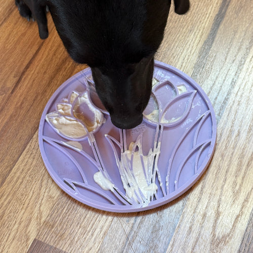 Tulip Design eMat - Enrichment Lick Mat For Dogs and Cats - With Suction Cups | USA Made by SodaPup/True Dogs, LLC
