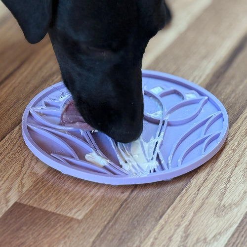 Tulip Design eMat - Enrichment Lick Mat For Dogs and Cats - With Suction Cups | USA Made by SodaPup/True Dogs, LLC