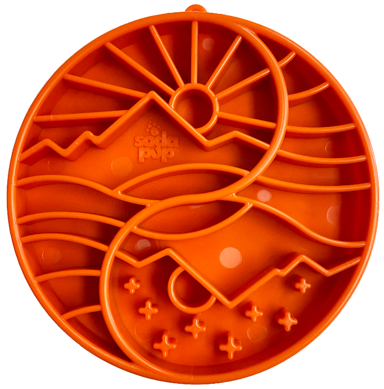 Sun and Moon eTray - Shallow Slow Feeder Dog Bowl for Enrichment | USA Made by SodaPup/True Dogs, LLC