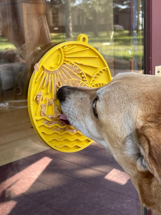 Sun n' Sea eMat - Enrichment Lick Mat For Dogs and Cats - With Suction Cups - Beach Design | USA Made by SodaPup/True Dogs, LLC