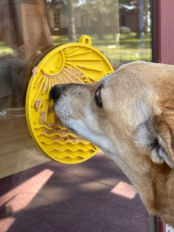 Sun n' Sea eMat - Enrichment Lick Mat For Dogs and Cats - With Suction Cups - Beach Design | USA Made by SodaPup/True Dogs, LLC