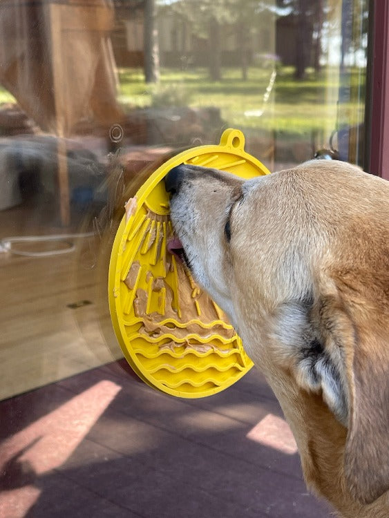 Sun n' Sea eMat - Enrichment Lick Mat For Dogs and Cats - With Suction Cups - Beach Design | USA Made by SodaPup/True Dogs, LLC