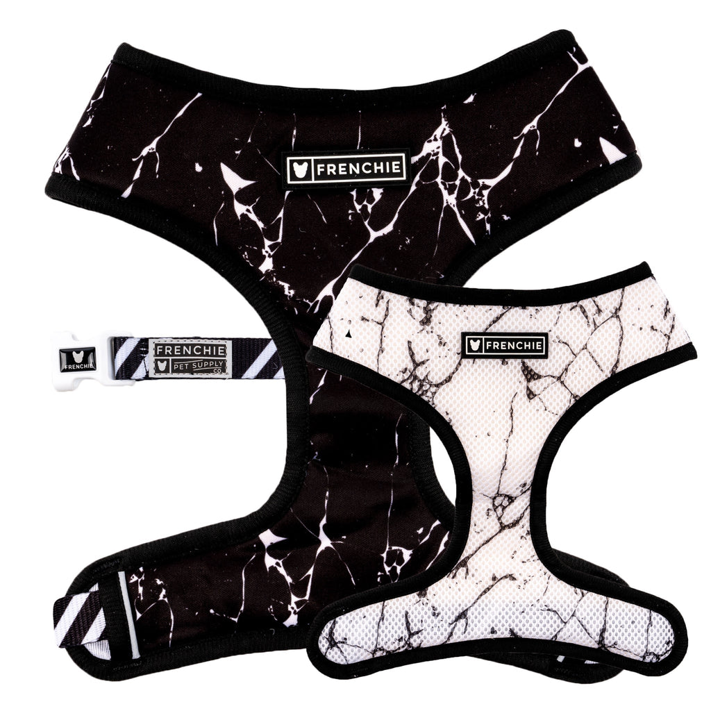 Frenchie Duo Reversible Harness - Black Marble by Frenchie Bulldog