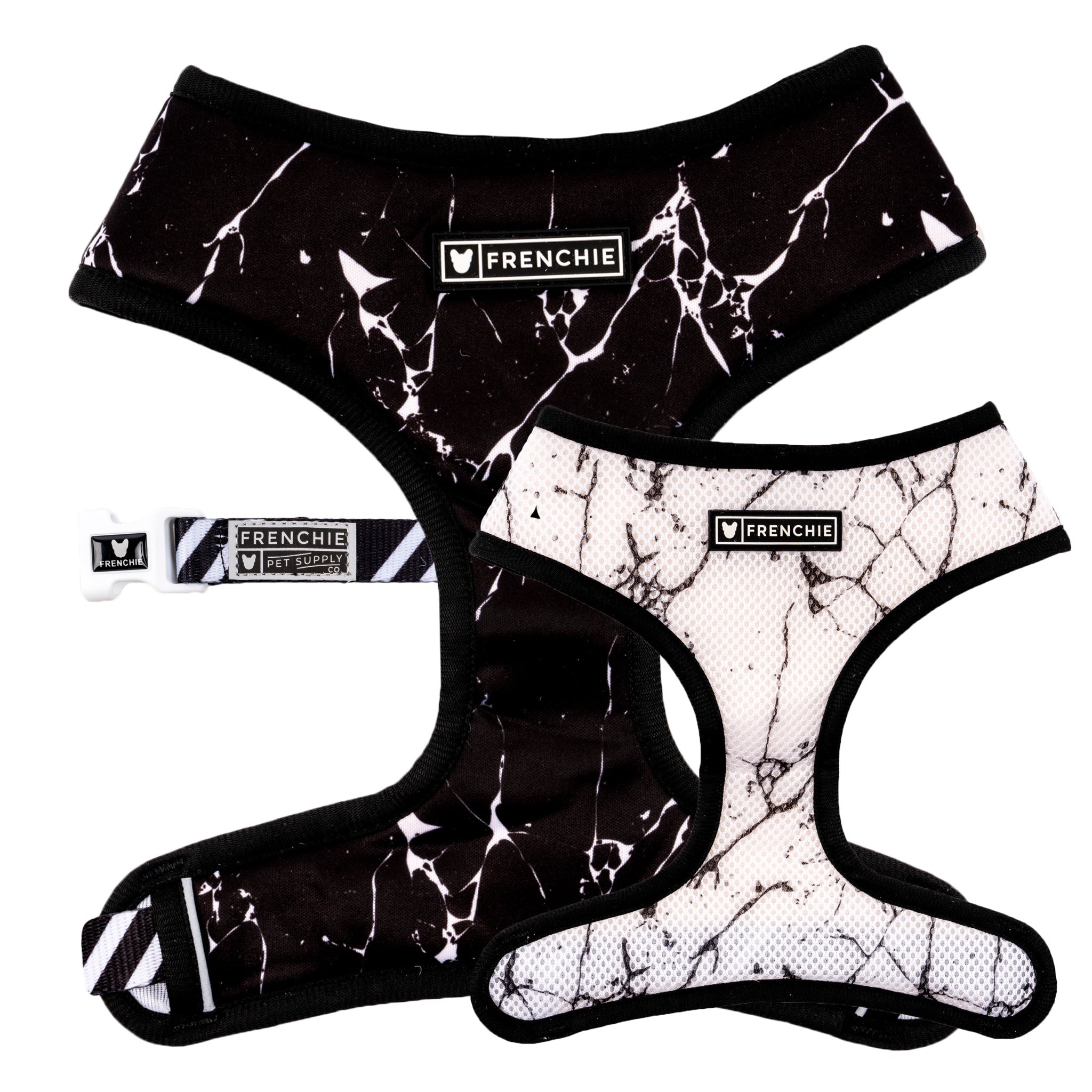 Frenchie Duo Reversible Harness - Black Marble by Frenchie Bulldog