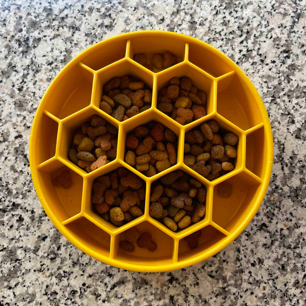 Honeycomb eBowl Deep Slow Feeder Dog Bowl for Enrichment | USA Made by SodaPup/True Dogs, LLC