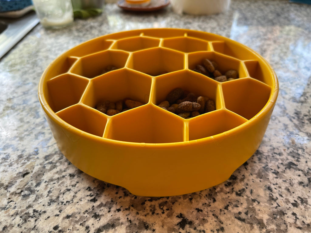Honeycomb eBowl Deep Slow Feeder Dog Bowl for Enrichment | USA Made by SodaPup/True Dogs, LLC