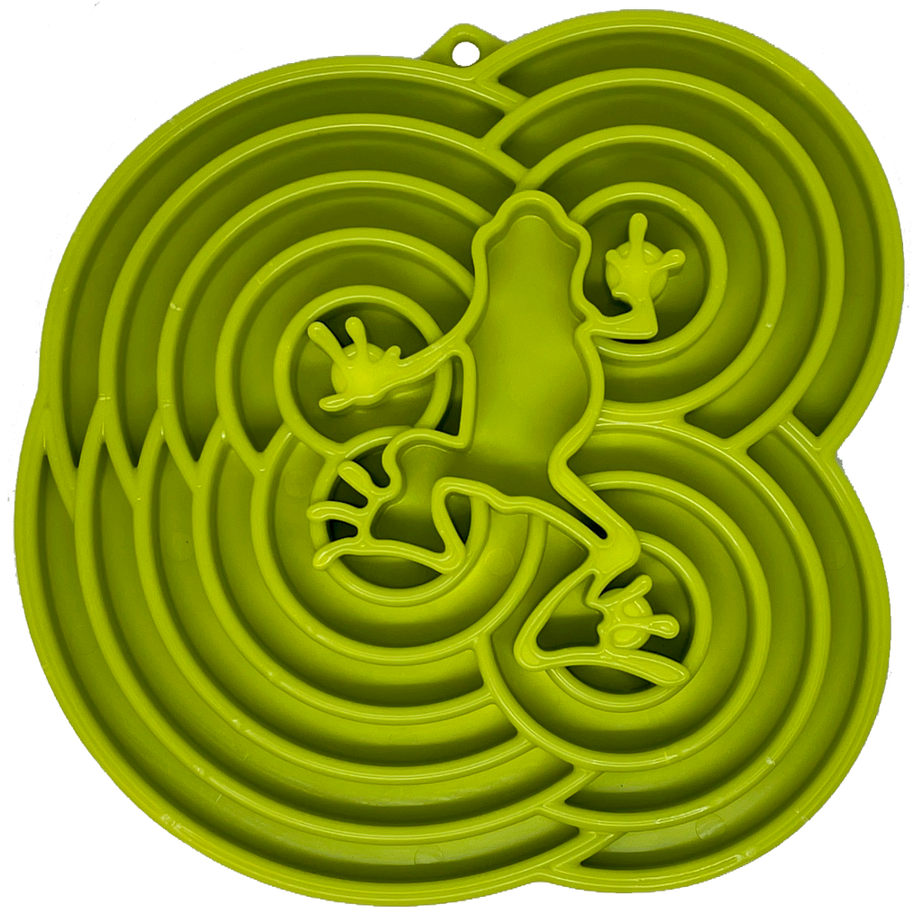 Water Frog eTray - Shallow Slow Feeder Dog Bowl for Enrichment | USA Made by SodaPup/True Dogs, LLC