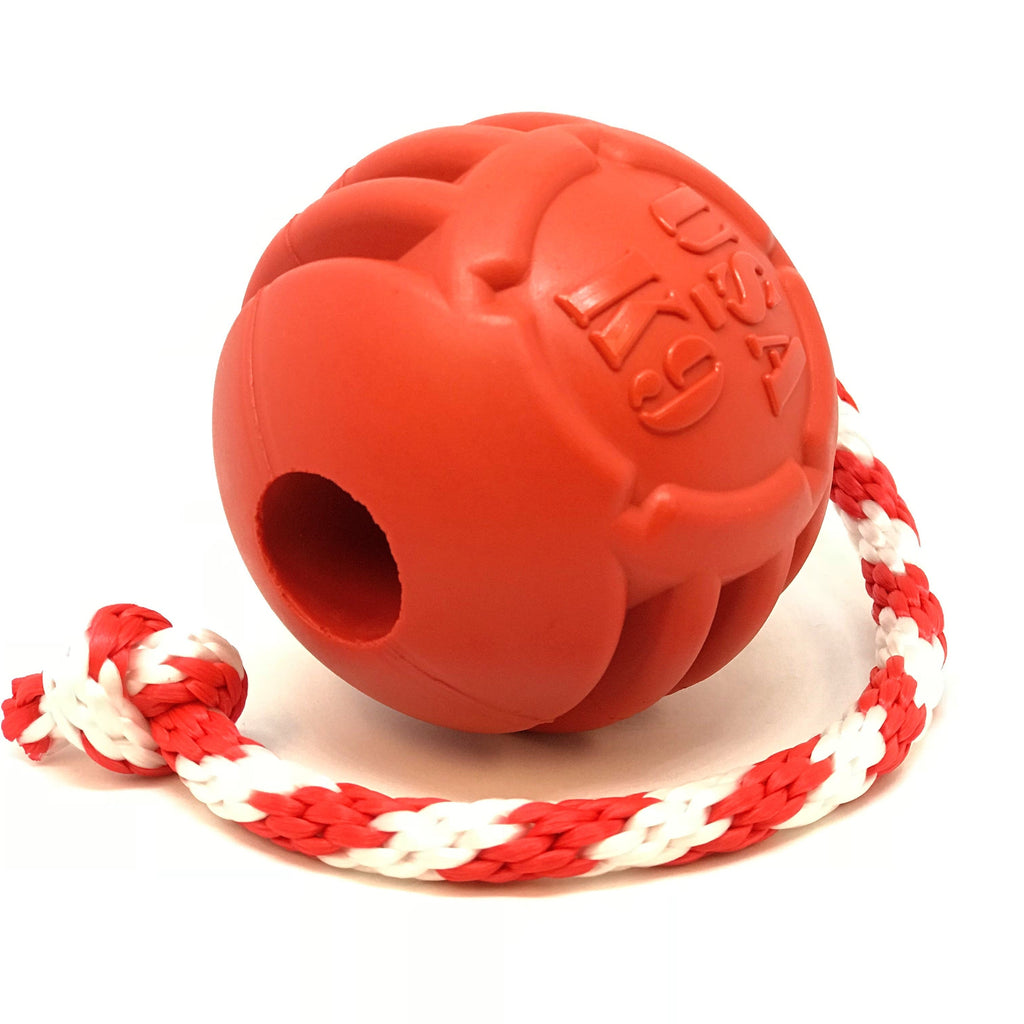 USA-K9 Stars and Stripes Rubber Dog Toy | K9 Handler Reward Toy | Red | USA Made by SodaPup/True Dogs, LLC