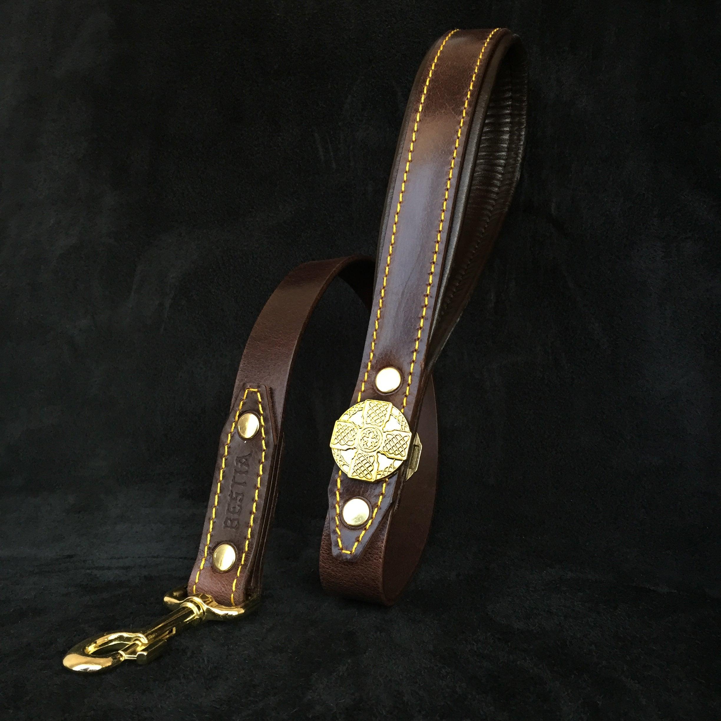 The "Maximus" brown harness by Bestia Dog Gear