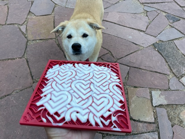 Love eMat - Enrichment Lick Mat for Dogs and Cats| Heart Design | SodaPup by SodaPup/True Dogs, LLC