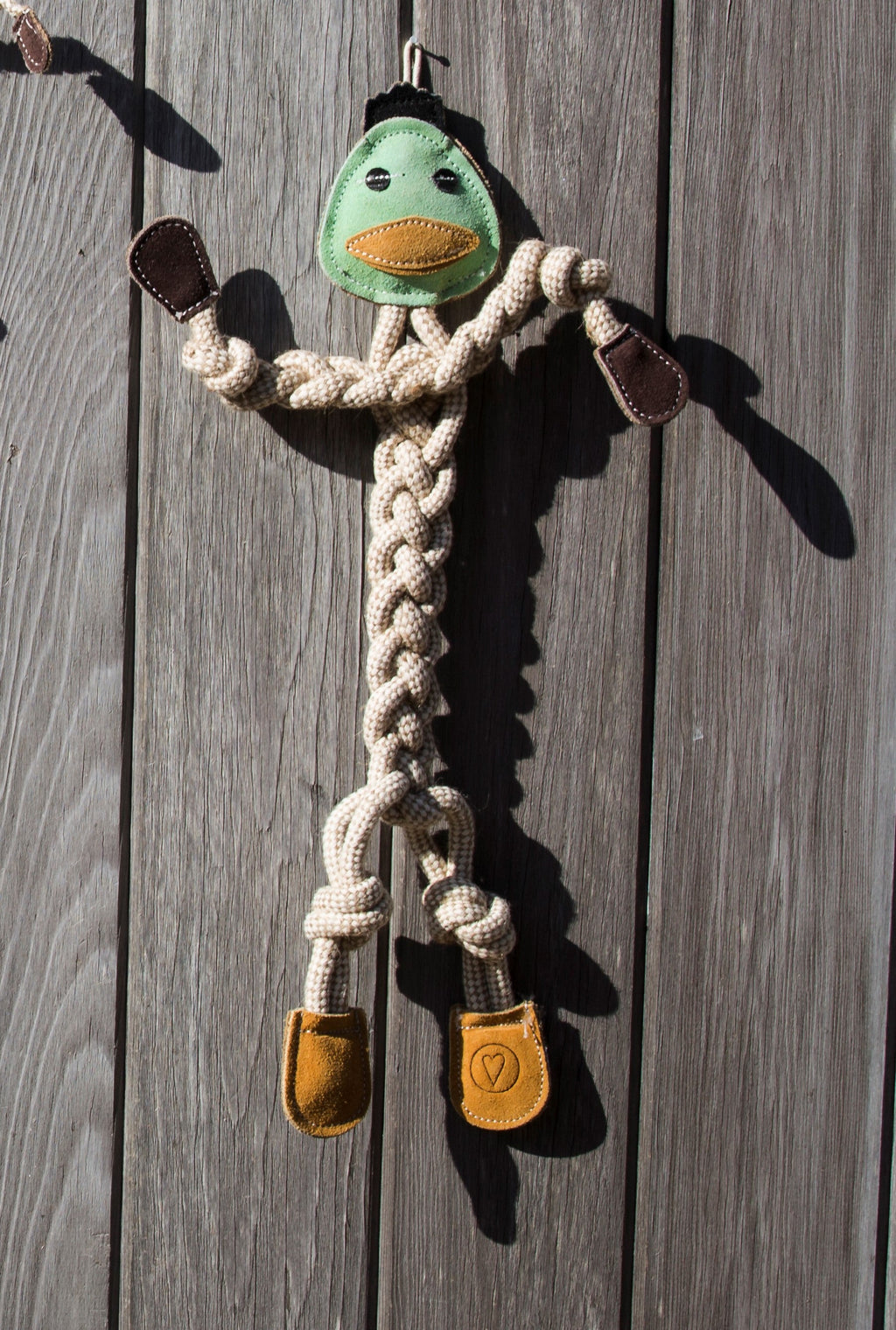 Dilly Duck Natural Rope Knottie® Dog Toy, Large (9mm diameter) by HuggleHounds