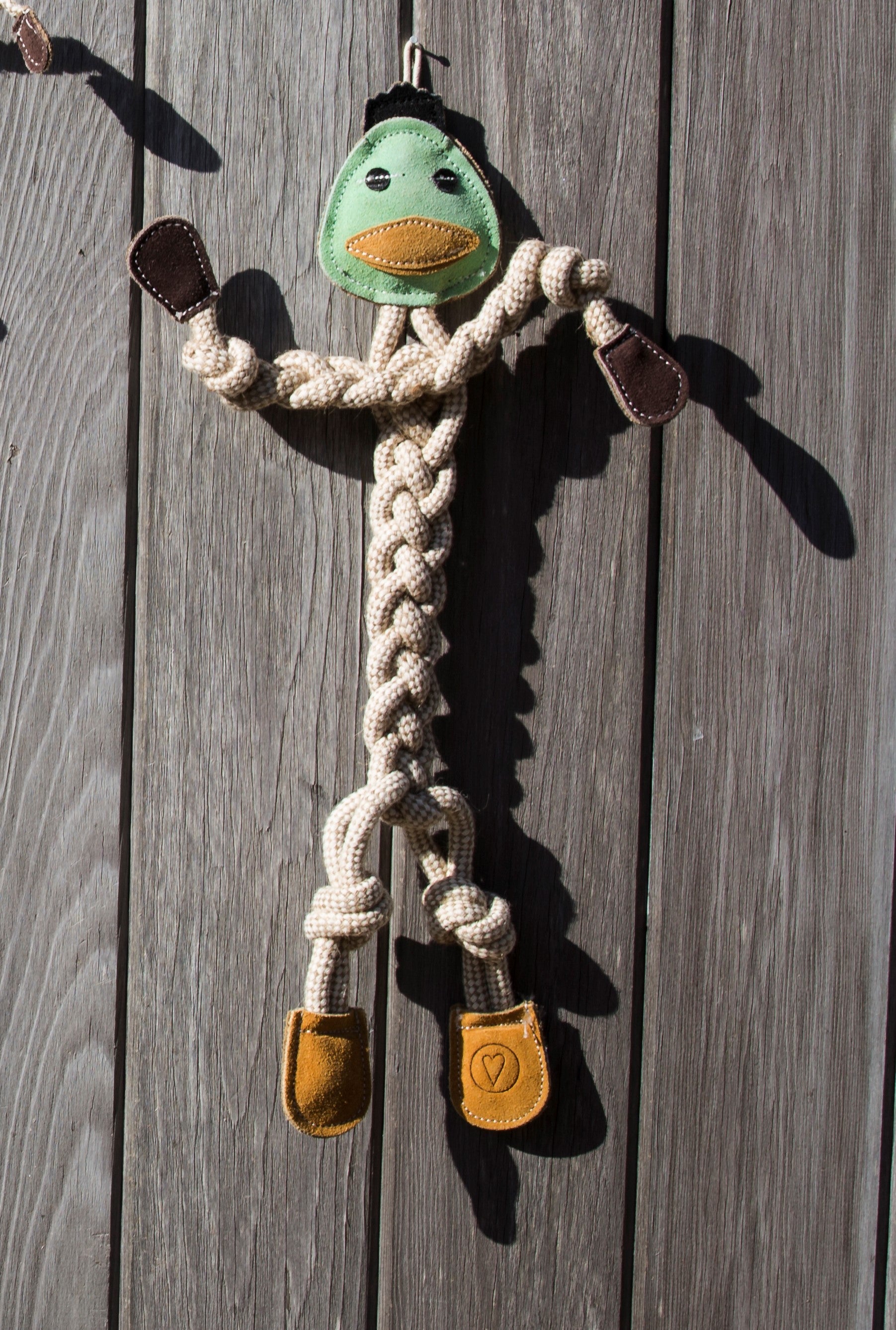 Dilly Duck Natural Rope Knottie® Dog Toy, Large (9mm diameter) by HuggleHounds