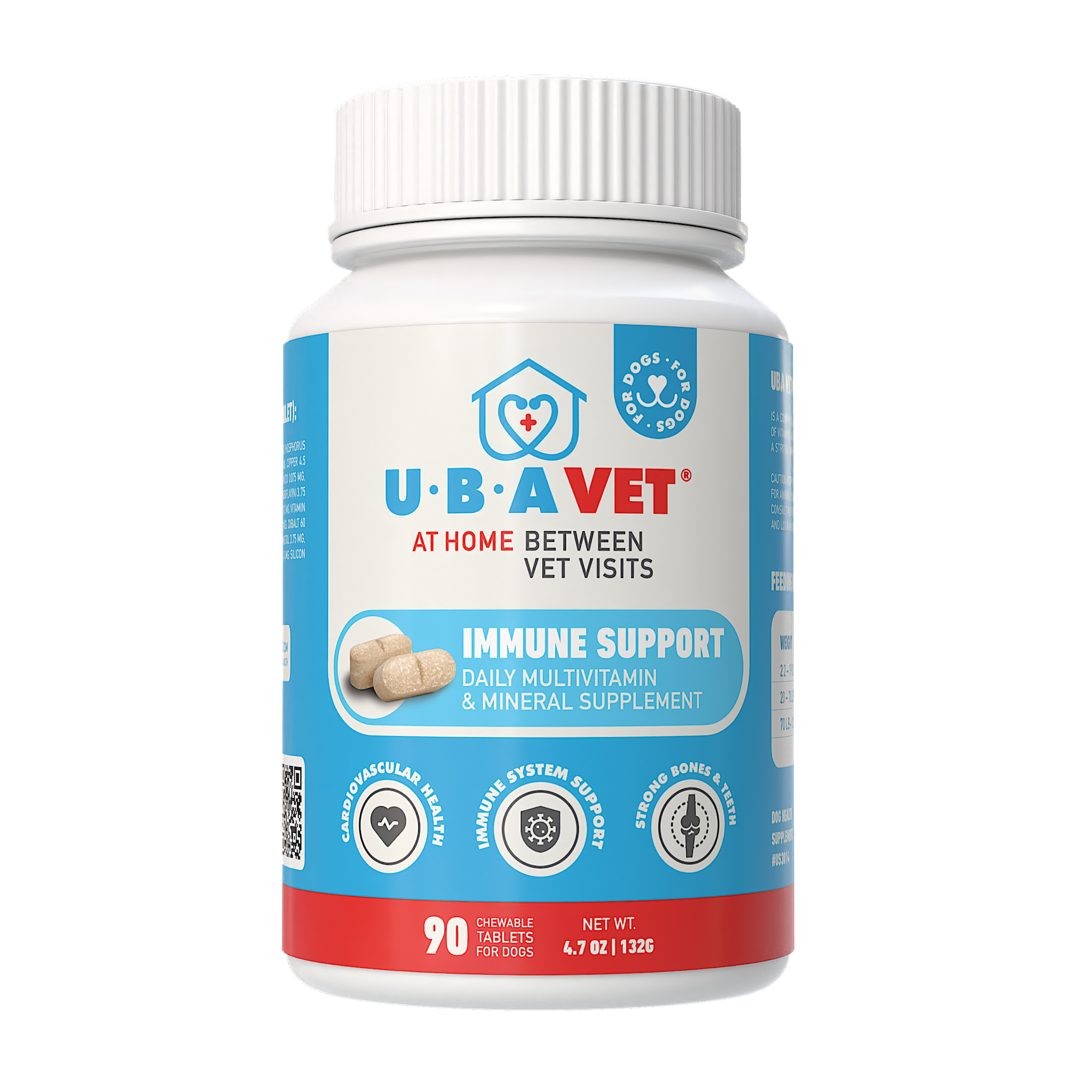 UBAVET Immune Support Daily Multi-Vitamin & Mineral Tablets for Dogs – 90 ct
