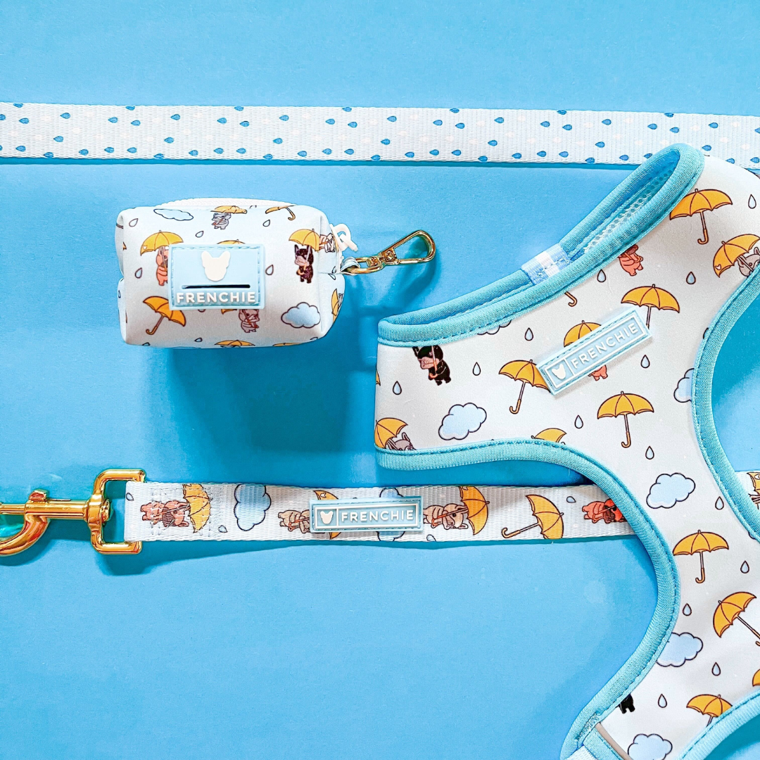 Frenchie Duo Reversible Harness - It's Raining Frenchies by Frenchie Bulldog