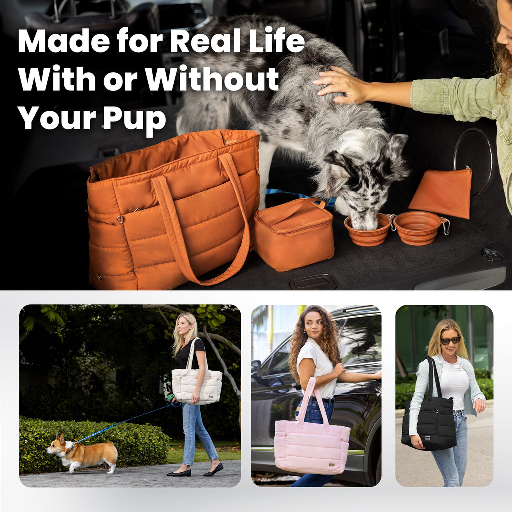 Puffer Dog Travel Bag for Dog Moms by Rubyloo