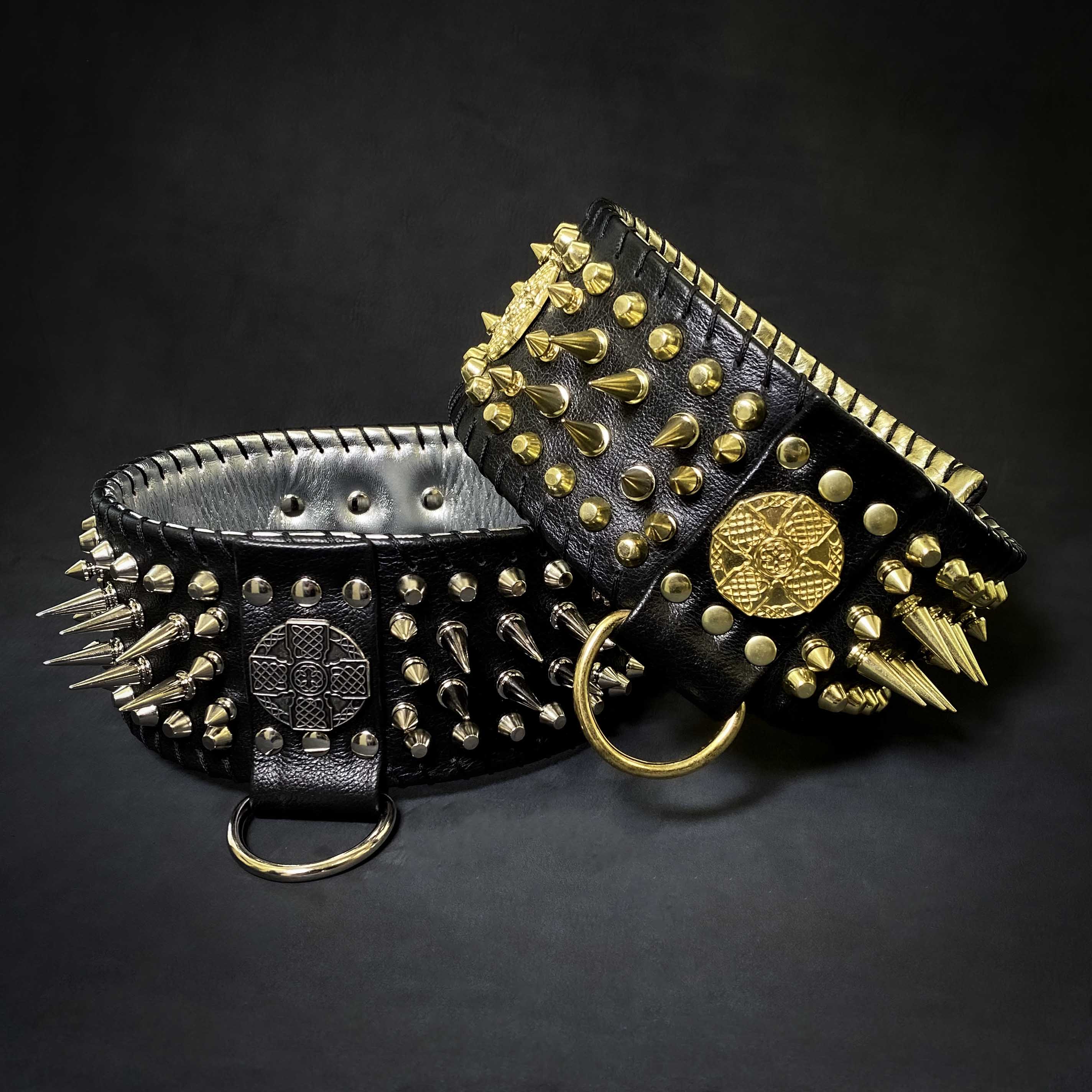 ''Imperium'' hand stitched 8 cm wide show collar by Bestia Dog Gear