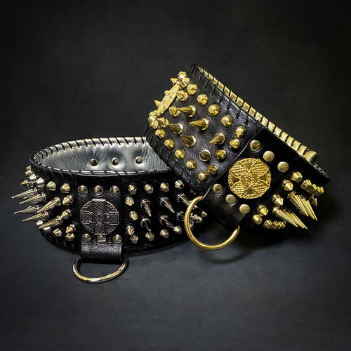 ''Imperium'' hand stitched 8 cm wide show collar by Bestia Dog Gear