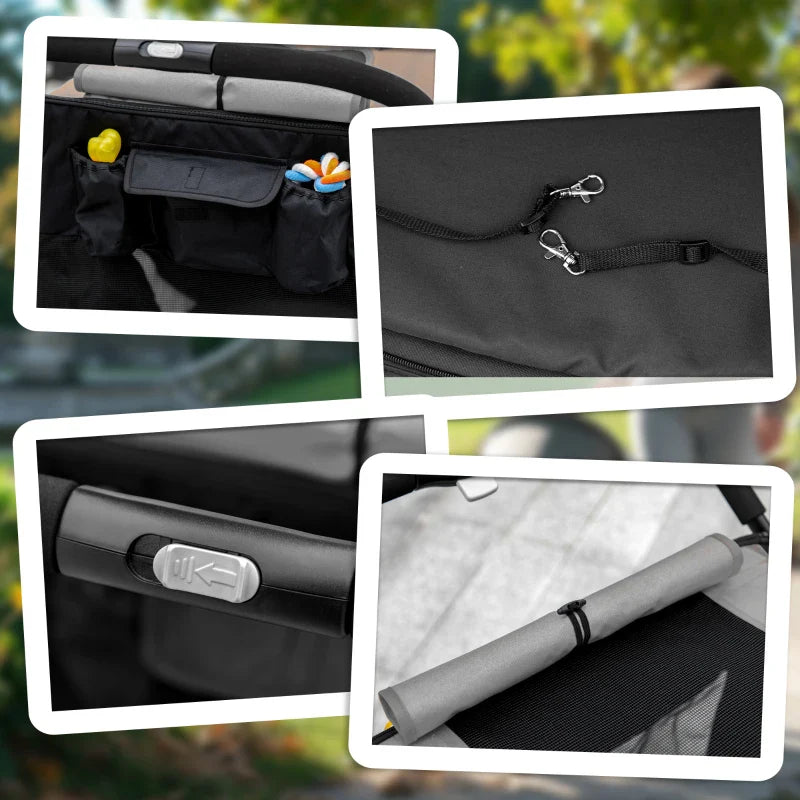 One-Click Foldable Stroller for Large Medium Small Dogs, Pet, Cats with Storage by Furr Baby Gifts