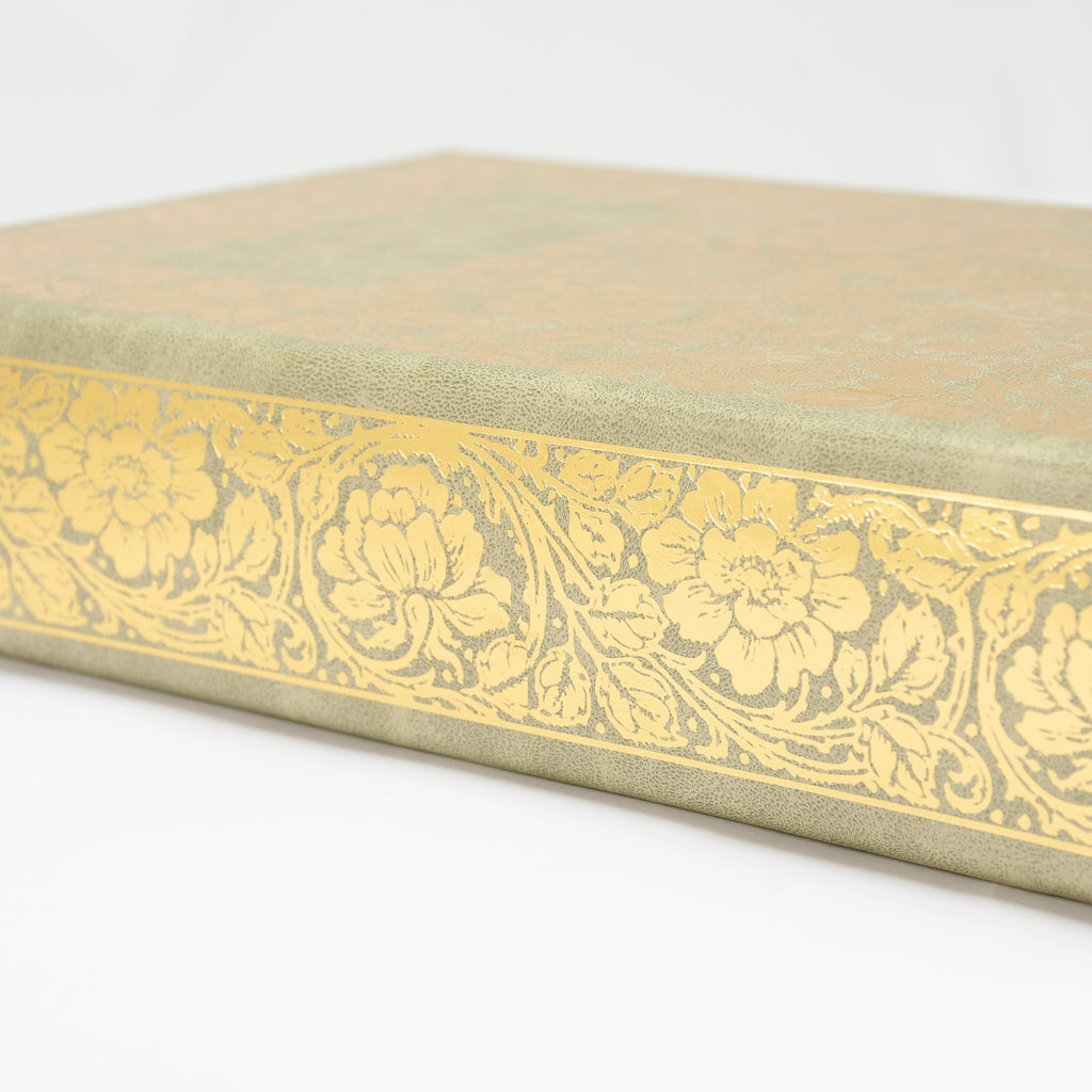 Jane Eyre Gold Floral Book Box | Faux Leather Wrap Book Shaped Storage Stash Trinket Box by The Bullish Store