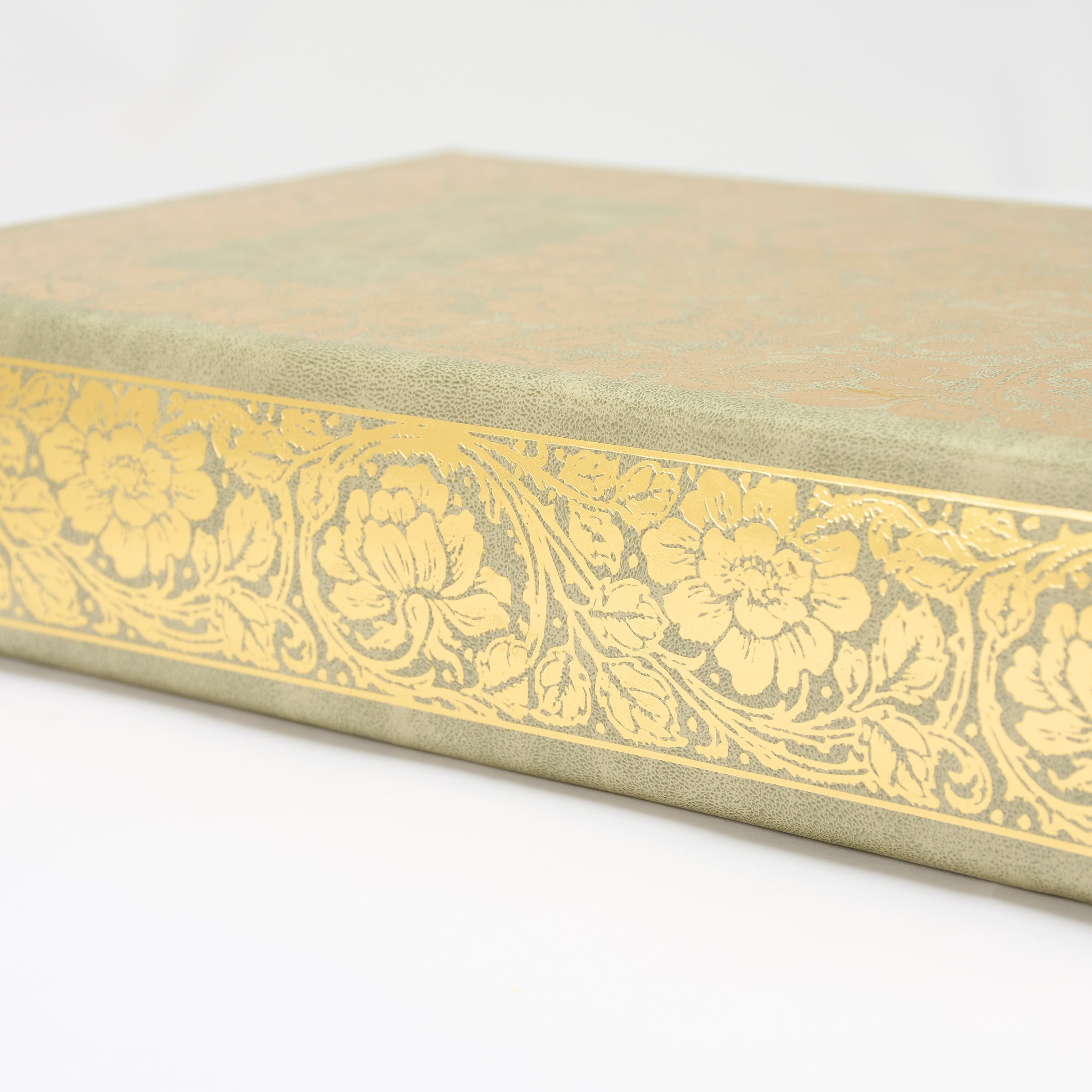Jane Eyre Gold Floral Book Box | Faux Leather Wrap Book Shaped Storage Stash Trinket Box by The Bullish Store