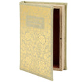 Jane Eyre Gold Floral Book Box | Faux Leather Wrap Book Shaped Storage Stash Trinket Box by The Bullish Store