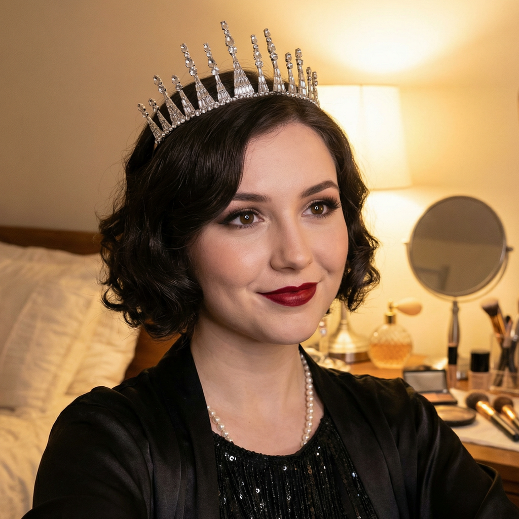 Jazz Age Skyscraper Tiara in Silver | Royalty Crown Bridal Hair Accessory by The Bullish Store