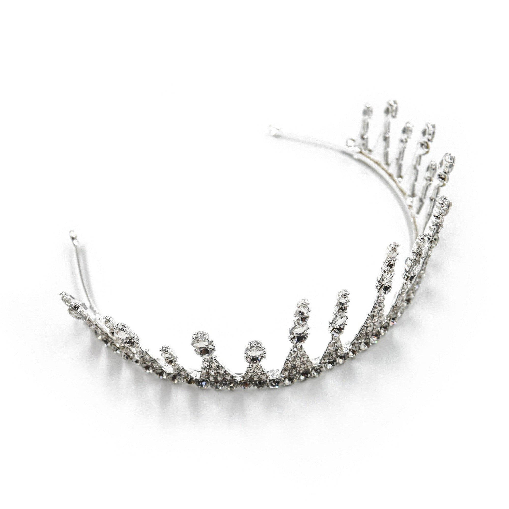 Jazz Age Skyscraper Tiara in Silver | Royalty Crown Bridal Hair Accessory by The Bullish Store