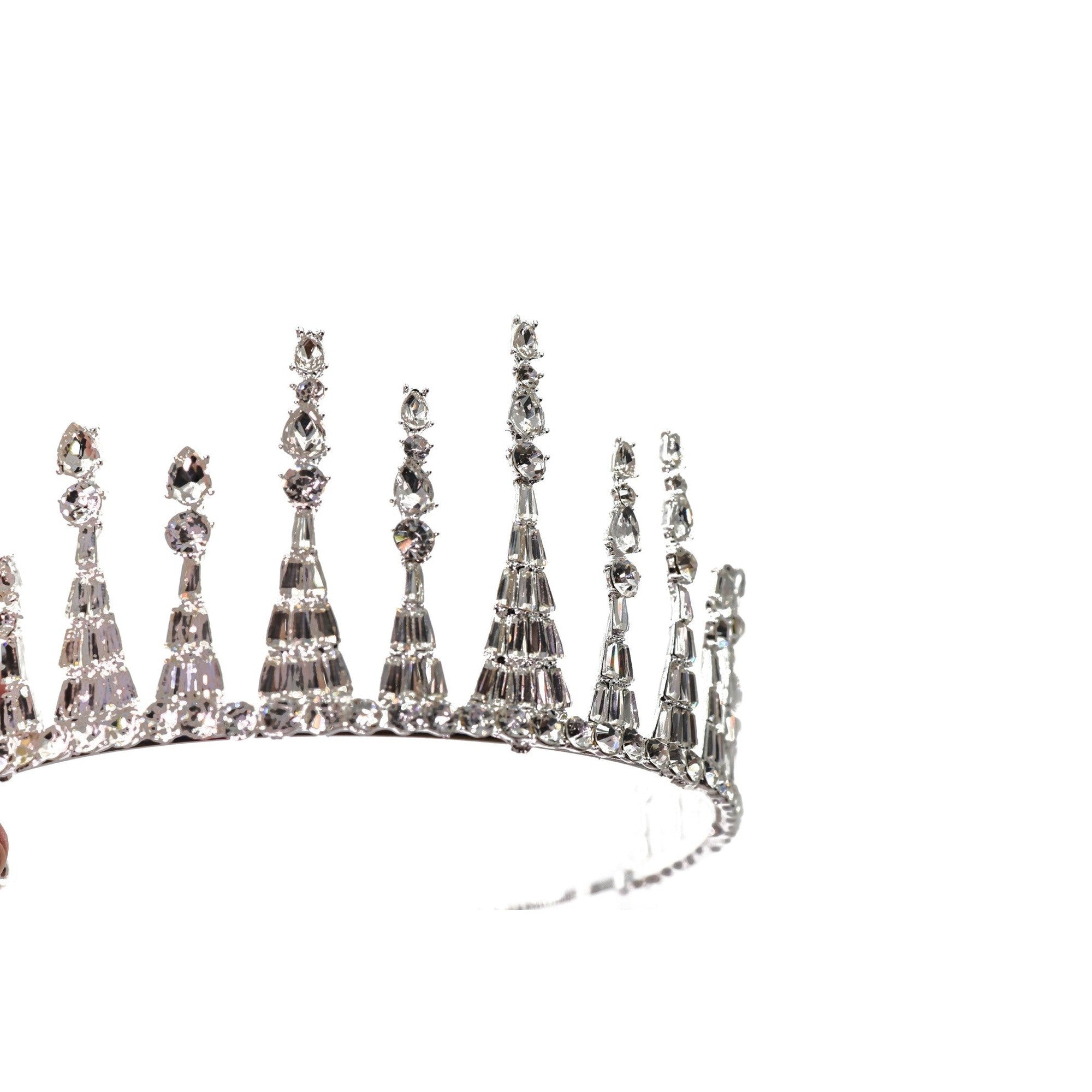 Jazz Age Skyscraper Tiara in Silver | Royalty Crown Bridal Hair Accessory by The Bullish Store