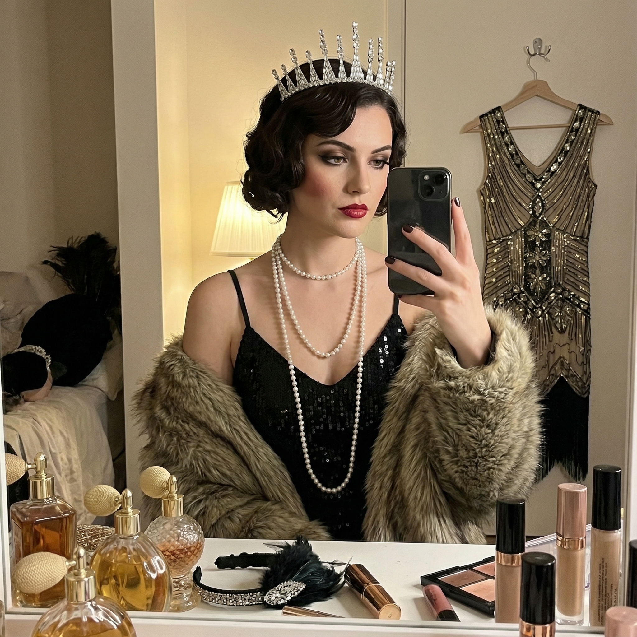 Jazz Age Skyscraper Tiara in Silver | Royalty Crown Bridal Hair Accessory by The Bullish Store