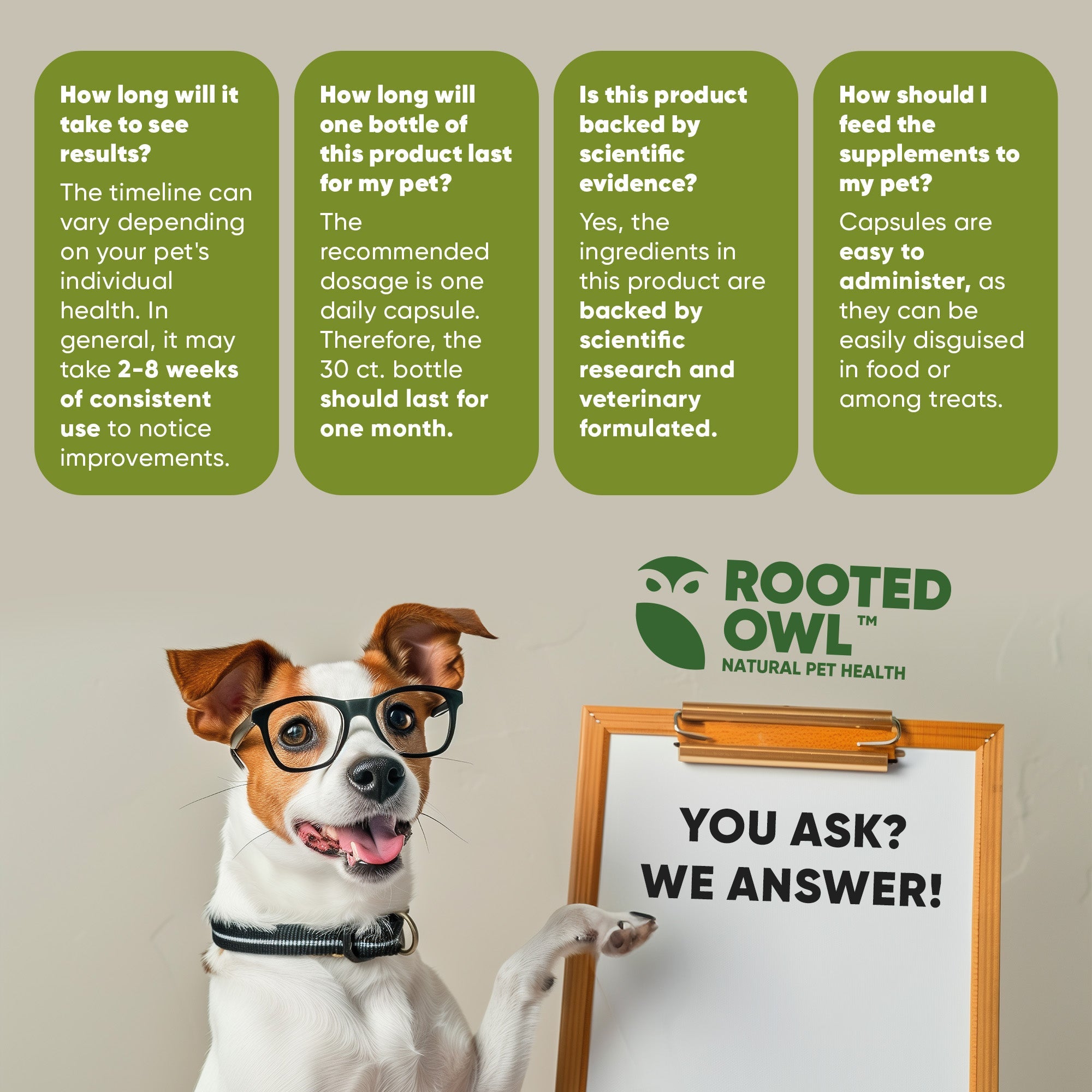 Joint & Muscle Health (Medium & Large Dogs) by Rooted Owl Pet Supplements