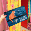 Jumbo Pouch Don't Leave Drinks Unattended Cat Design Recycled Material Jumbo Zipper Folder | 14.25" x 10" by The Bullish Store